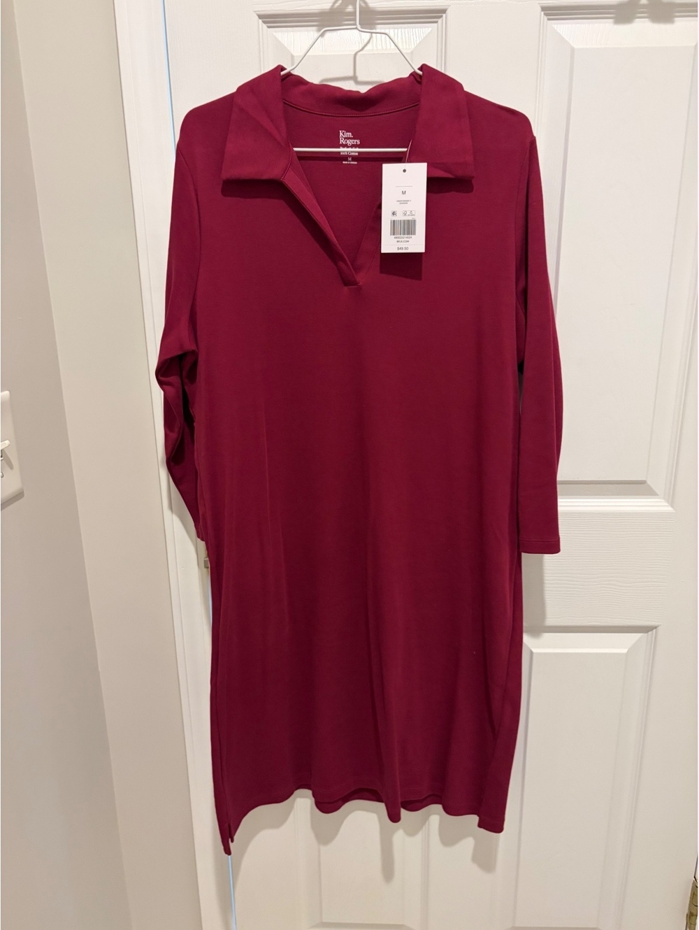 Kim Rogers NWT Magenta collared shift dress - M